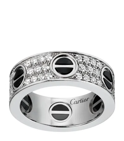 Cartier White Gold, Diamond And Ceramic Love Ring