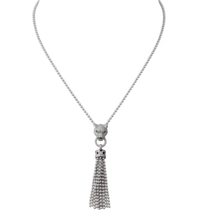 Cartier White Gold, Diamond, Tsavorite And Onyx Panthère De  Necklace In Silver