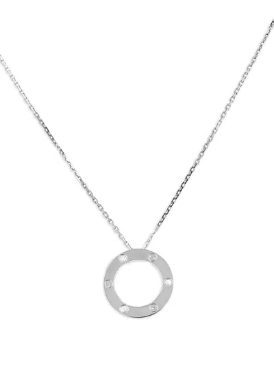 Pre-owned Cartier White Gold Love Diamond Necklace In Silver
