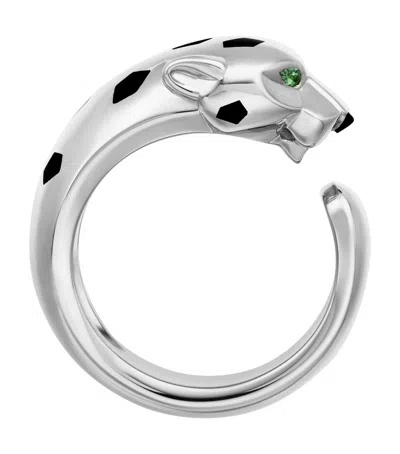 Cartier White Gold, Onyx And Tsavorite Garnet Panthère De  Ring In Metallic