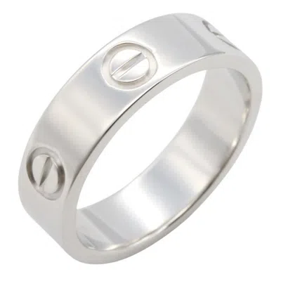 Pre-owned Cartier White Gold Silver Band Ring ()