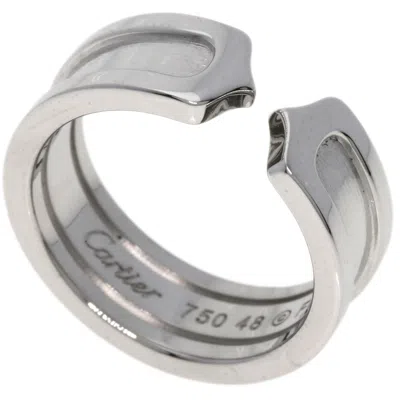 Pre-owned Cartier C2 White Gold (18k) Band Ring ()