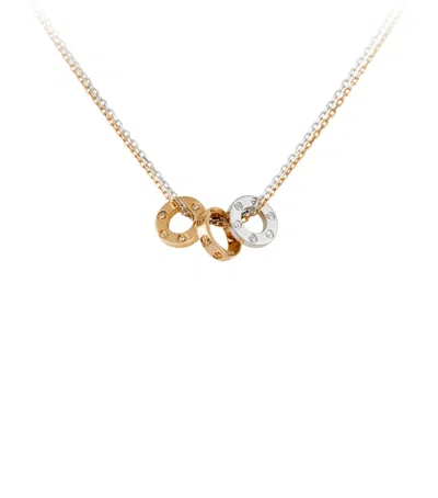 Cartier White, Rose Gold And Diamond Love Necklace