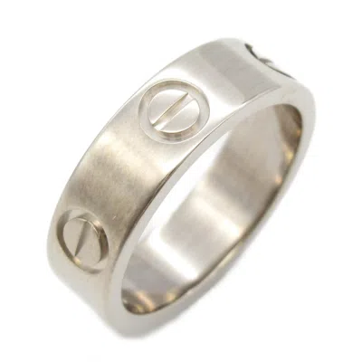 Pre-owned Cartier White White Gold (18k) Band Ring ()