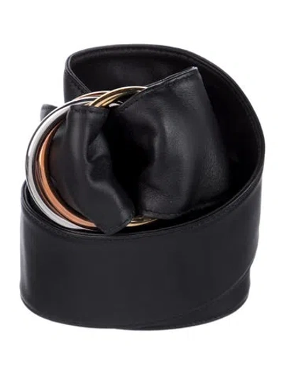 Pre-owned Cartier Wide Leather Belt In Black