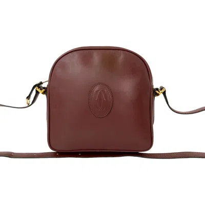 Pre-owned Cartier Wine Red Leather Pochette Shoulder Bag () In Burgundy