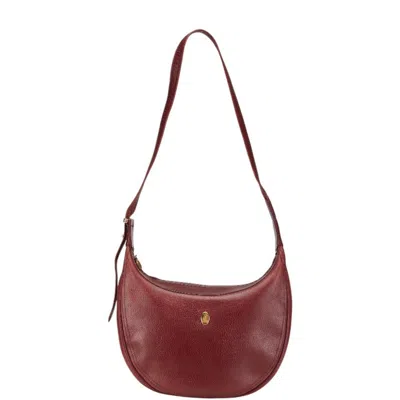 Pre-owned Cartier Wine Red Leather Shoulder Bag ()