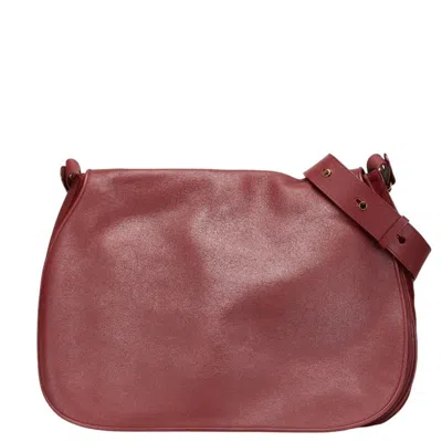 Pre-owned Cartier Wine Red Leather Shoulder Bag () In Burgundy