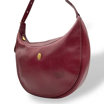 Pre-owned Cartier Wine Red Leather Shoulder Bag () In Burgundy