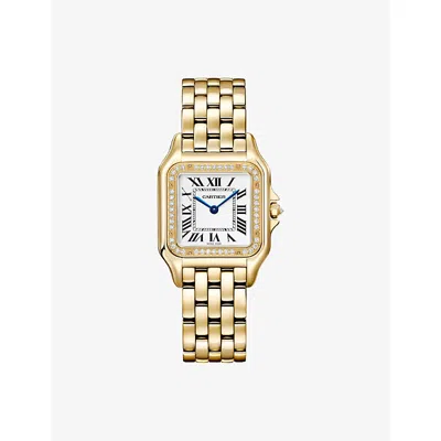 Cartier Wjpn0085 Panthère De  Medium 18ct Yellow-gold And Diamond Quartz Watch