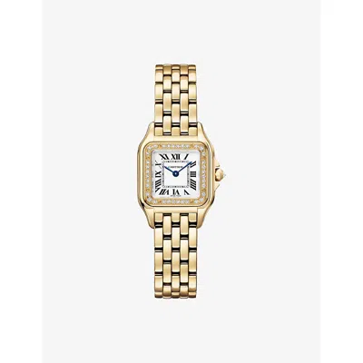 Cartier Wjpn0086 Panthère De  Small 18ct Yellow-gold And Diamond Quartz Watch