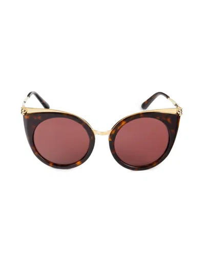 Cartier Women's 53mm Cat Eye Sunglasses In Burgundy