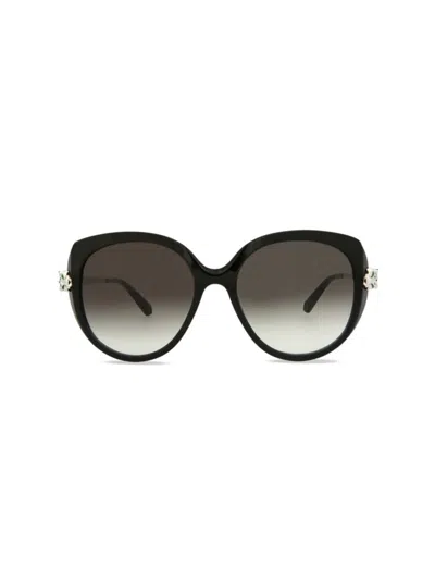 Cartier Women's 55mm Oval Sunglasses In Black