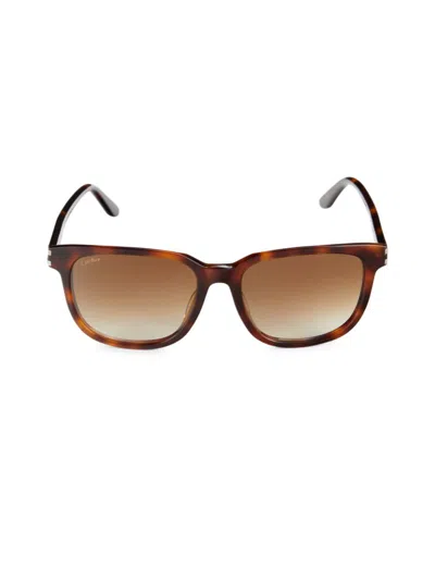 Cartier Women's 56mm Rectangle Sunglasses In Brown