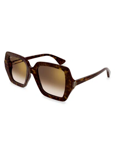 Cartier Women's C Decor 24k Goldplated 58mm Butterfly Sunglasses