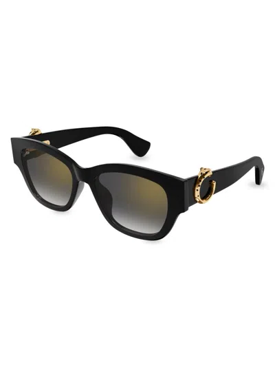 Cartier Women's Panthère Classic 55mm Square Sunglasses In Black