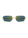 Cartier Women's Panthère Classic 56mm 24k-gold-plated Metal Rimless Geometric Sunglasses In Green
