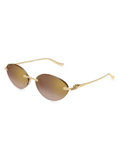Cartier Women's Panthère Classic 58mm Oval Sunglasses In Transparent