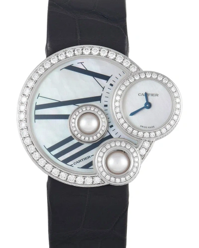 Cartier Women's Perles De Diamond Watch (authentic ) In Metallic