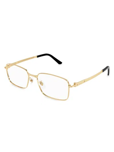 Cartier Women's Santos Classic 24k Gold-plated 55mm Square Eyeglasses In Transparent