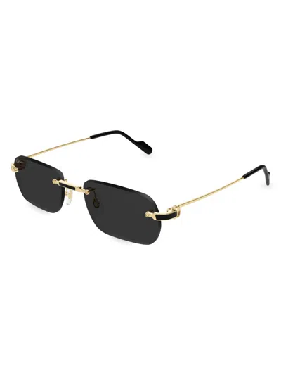 Cartier Women's Santos Classic Première De  59mm Oval Sunglasses In Gold
