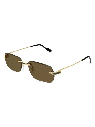 Cartier Women's Santos Classic Première De  59mm Oval Sunglasses In Gold