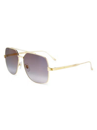 Cartier Women's Santos De  58mm Aviator Sunglasses In Orange