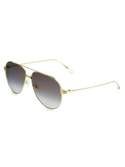 Cartier Women's Santos De  59mm Pilot Sunglasses In Gold
