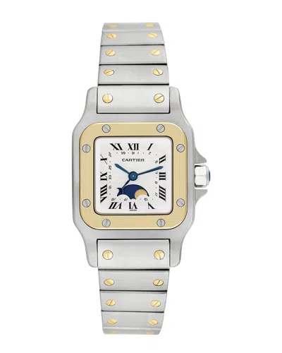 Cartier Women's Santos Galbee Moon Watch, Circa 2000s (authentic ) In Metallic