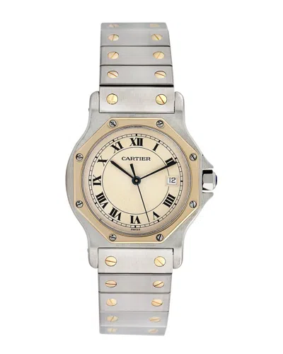 Cartier Women's Santos Octagon Watch, Circa 1990s (authentic ) In Gold