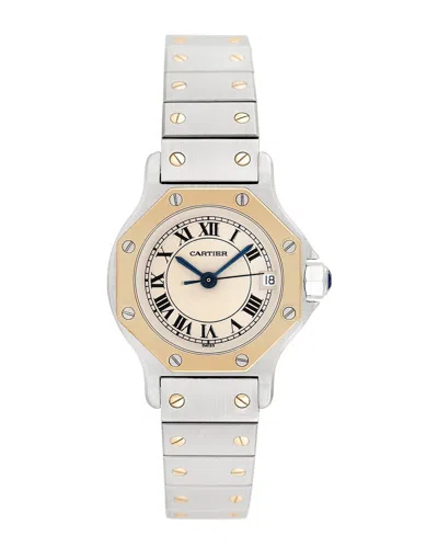 Cartier Women's Santos Octagon Watch, Circa 2000's (authentic Pre-loved) In Metallic