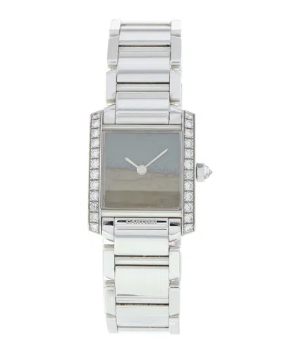 Cartier Women's Tank Francaise Diamond Watch, Circa 2008 (authentic ) In Metallic