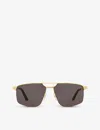 Cartier Womens 6l001639 Ct0385s Pilot-frame Metal Sunglasses