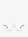 Cartier Womens 6l001650 Ct0417o Rectangle-frame Metal Sunglasses