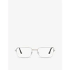 Cartier Womens 6l001658 Ct0406o Rectangle-frame Titanium Glasses