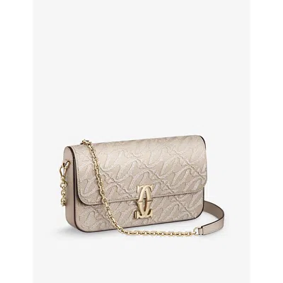 Cartier Womens Beige C De Mini Leather Cross-body Bag