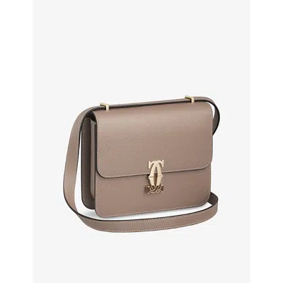 Cartier Womens Beige C De  Mini Model Leather Shoulder Bag
