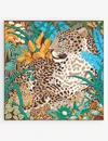 Cartier Womens Beige Panther In The Jungle Graphic-print Silk-twill Scarf In Beige