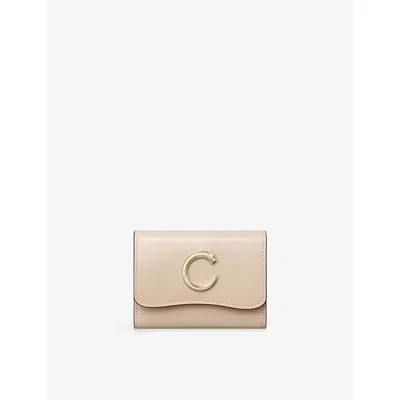 Cartier Womens Beige Panthère C De  Leather Bifold Wallet In Sand