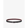Cartier Womens Black And Burgundy Capital C De  Reversible Leather Belt In Black And Burgundy