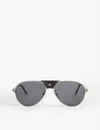 Cartier Ct0034s Pilot-frame Sunglasses In Black