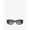 Cartier Women's Grey Acetate Sunglasses In Black