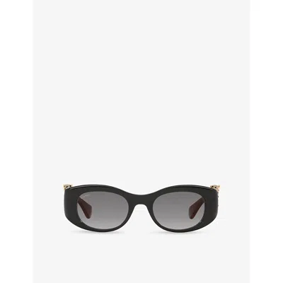 CARTIER WOMENS BLACK CT0472S PANTHÈRE-C CAT EYE-FRAME ACETATE SUNGLASSES