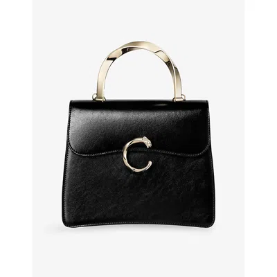 Cartier Womens  Panthère C Small Leather Top-handle Bag In Black
