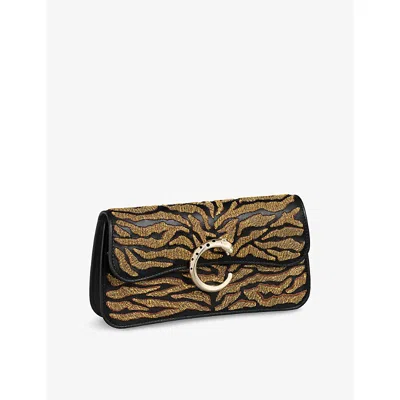 Cartier Womens Panthère De  Chain Mini Leather Cross-body Bag Black