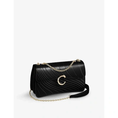 Cartier Panthère De  Chain Leather Small Cross-body Bag In Black