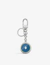 Cartier Mens Blue Lacquer Double C De Stainless Steel And Lacquer Keyring In Blue Lacquer