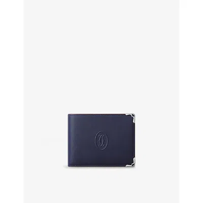 Cartier Womens Blue Must De  6cc Leather Wallet