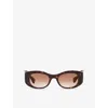Cartier Womens Brown Ct0472s Panthère-c Cat Eye-frame Acetate Sunglasses In Brown