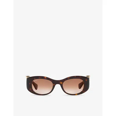 Cartier Womens Brown Ct0472s Panthère-c Cat Eye-frame Acetate Sunglasses